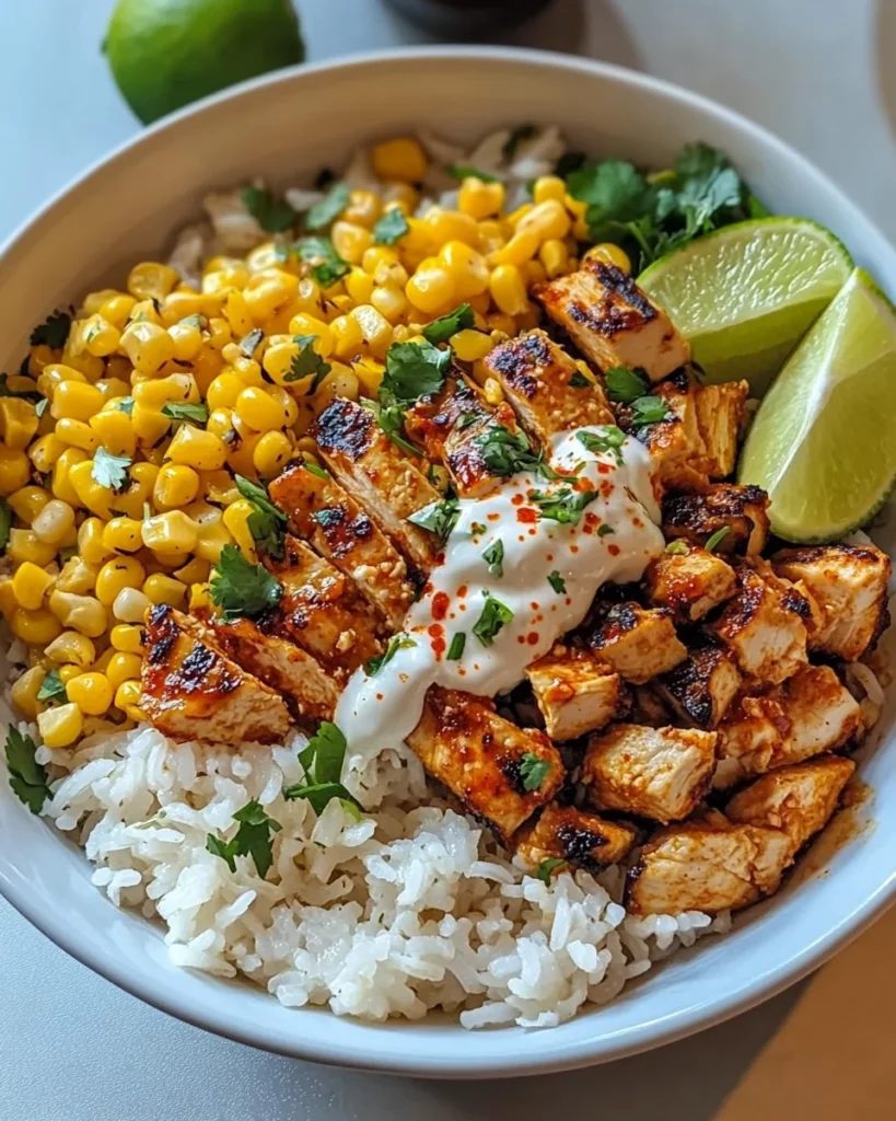 Street Corn Chicken Rice Bowl
