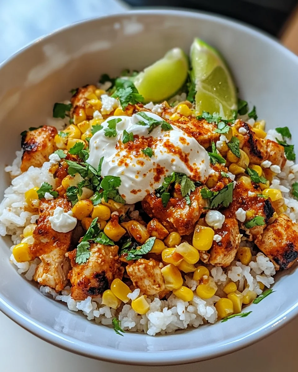 Street Corn Chicken Rice Bowl: A Flavorful Delight!