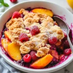 Easy Peach and Raspberry Cobbler