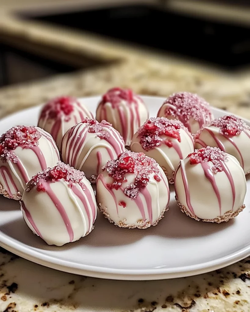 strawberry cheesecake truffle balls