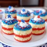 Red, White, and Blue Mini Cakes
