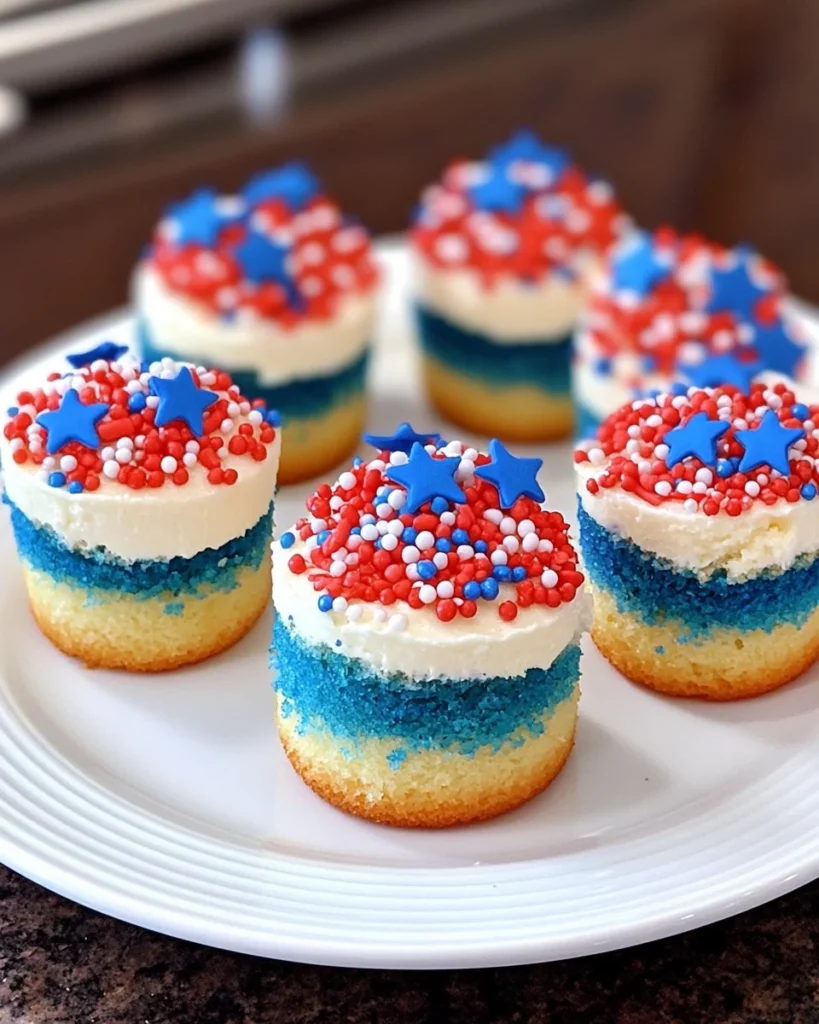 Red, White, and Blue Mini Cakes
