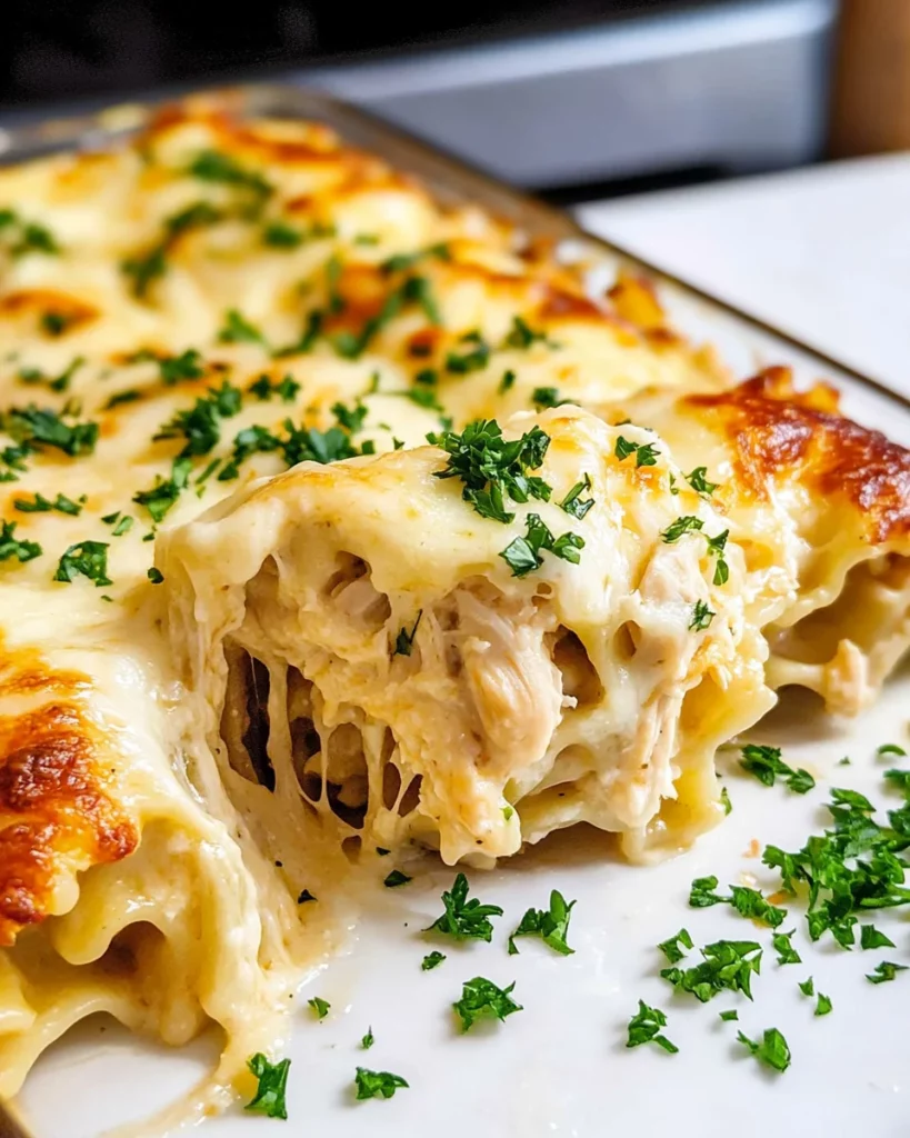 Chicken Alfredo Lasagna Rolls