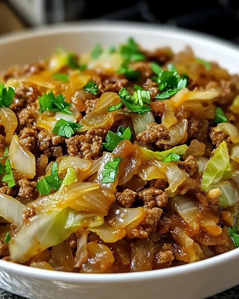 Ground Beef and Chopped Cabbage