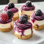 Lemon Berry Swirl Mini Cheesecakes