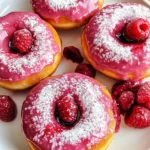 Raspberry Glazed Baked Donuts