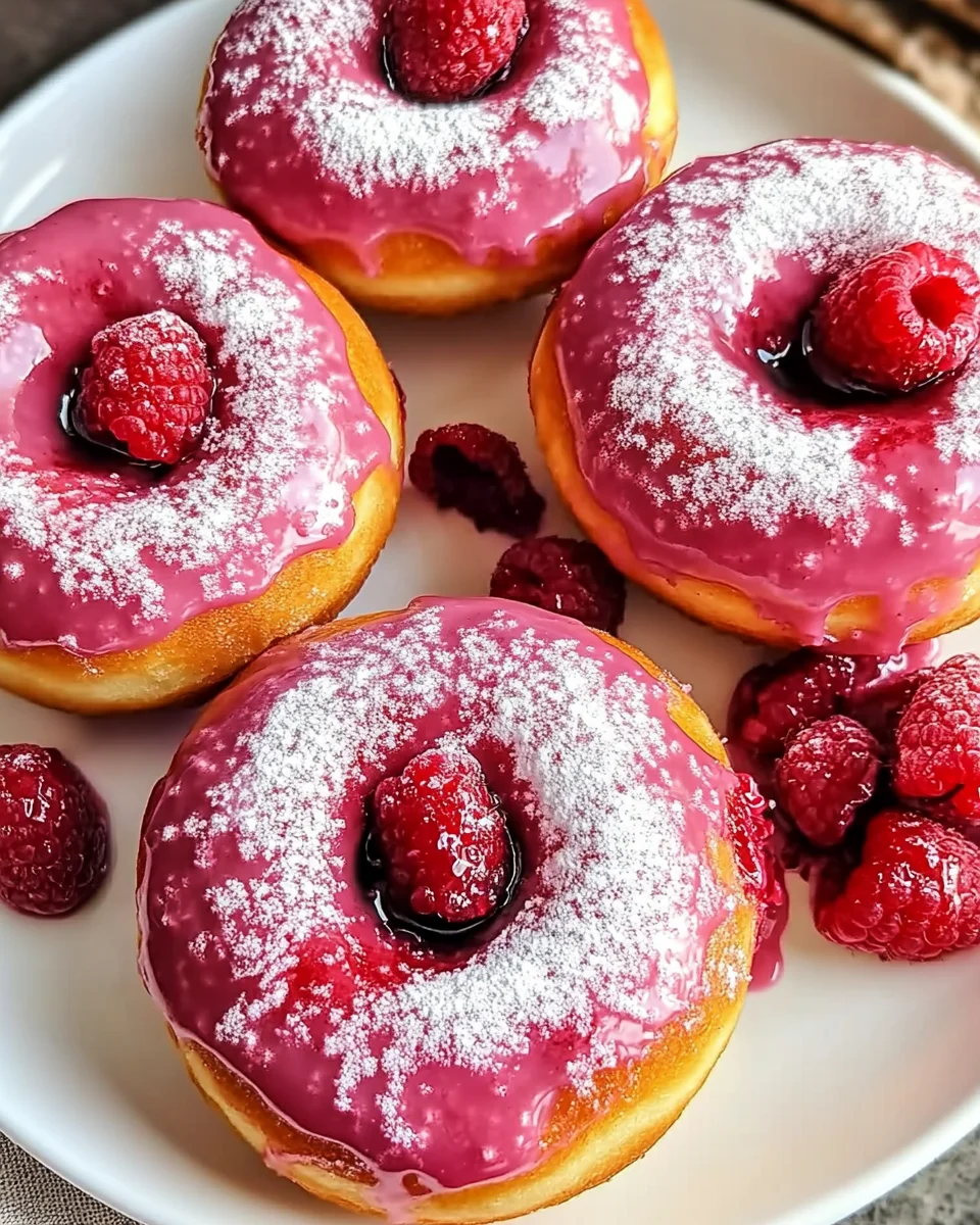Raspberry Glazed Baked Donuts: A Delightful Treat!