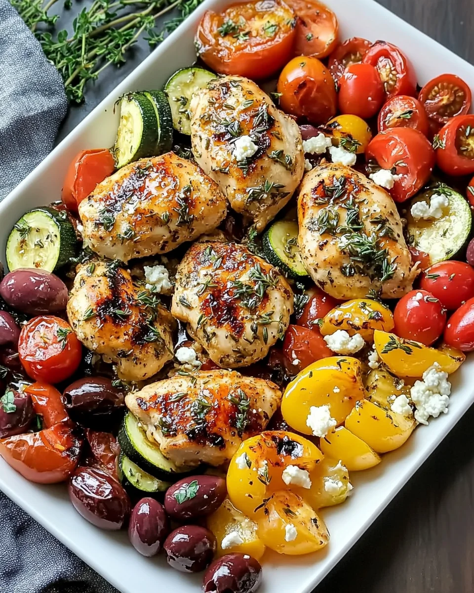Sheet Pan Greek Chicken & Veggies makes dinner easy!