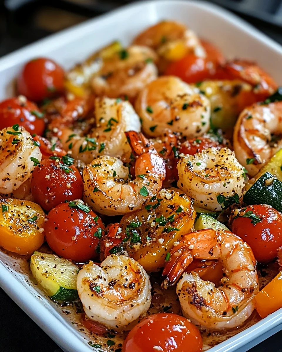 One-Pan 20-Minute Garlic Parmesan Shrimp & Veggies Delight!