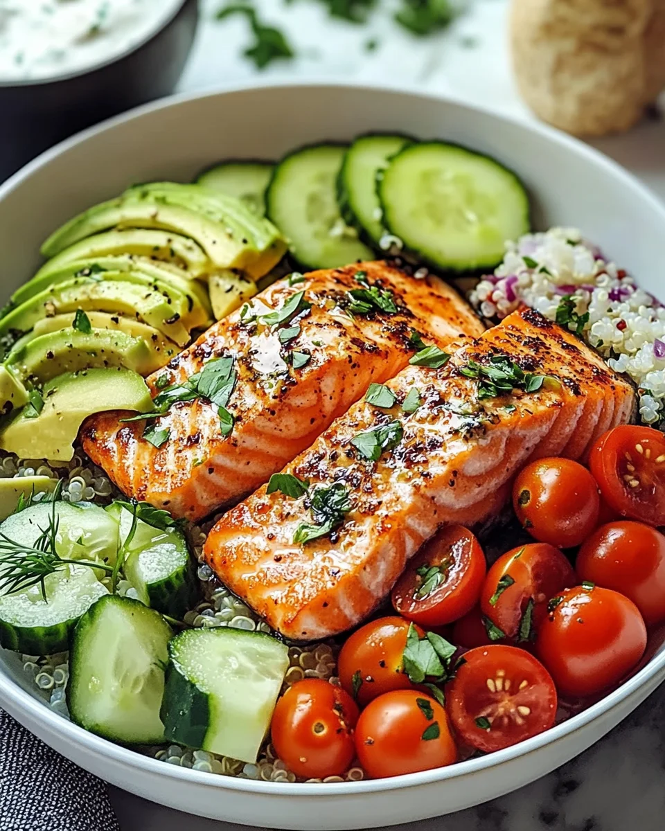 Mediterranean Salmon Bowl: A Quick, Tasty Delight!