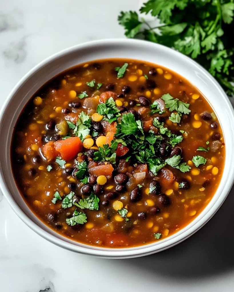 Black Bean and Lentil Soup