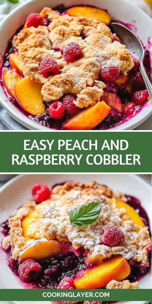 Easy Peach and Raspberry Cobbler