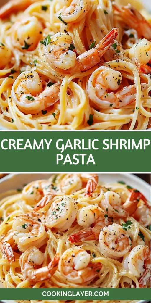 CREAMY GARLIC SHRIMP PASTA