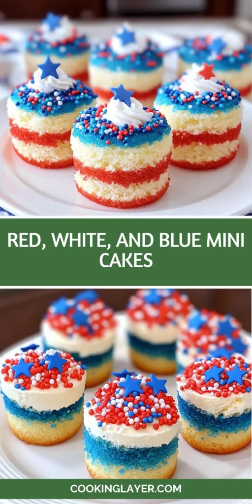 Red, White, and Blue Mini Cakes