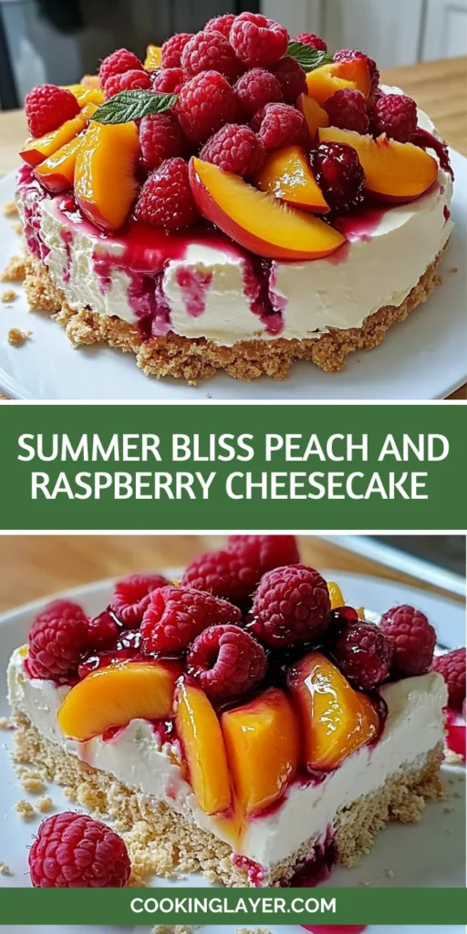 SUMMER BLISS PEACH AND RASPBERRY CHEESECAKE DELIGHT