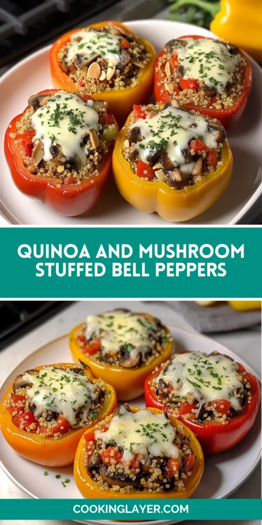 Quinoa and Mushroom Stuffed Bell Peppers