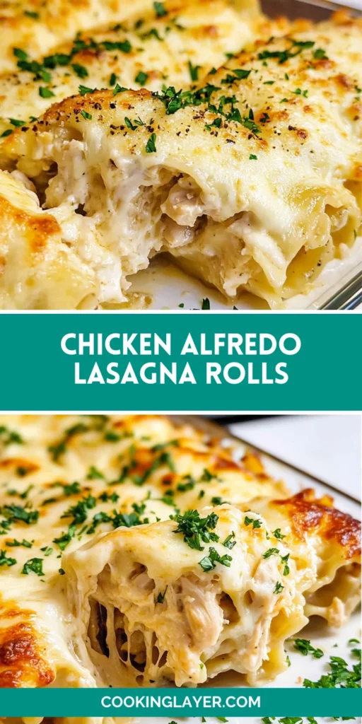 Chicken Alfredo Lasagna Rolls