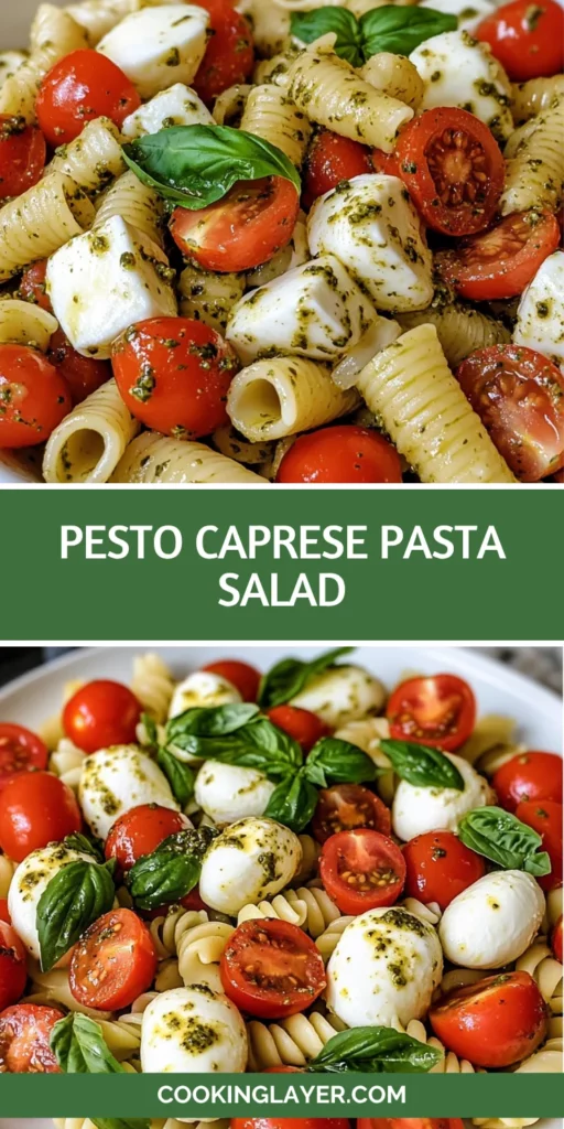 Pesto Caprese Pasta Salad