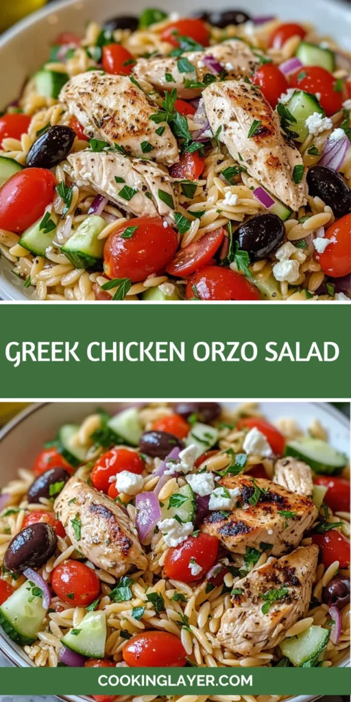 Greek Chicken Orzo Salad
