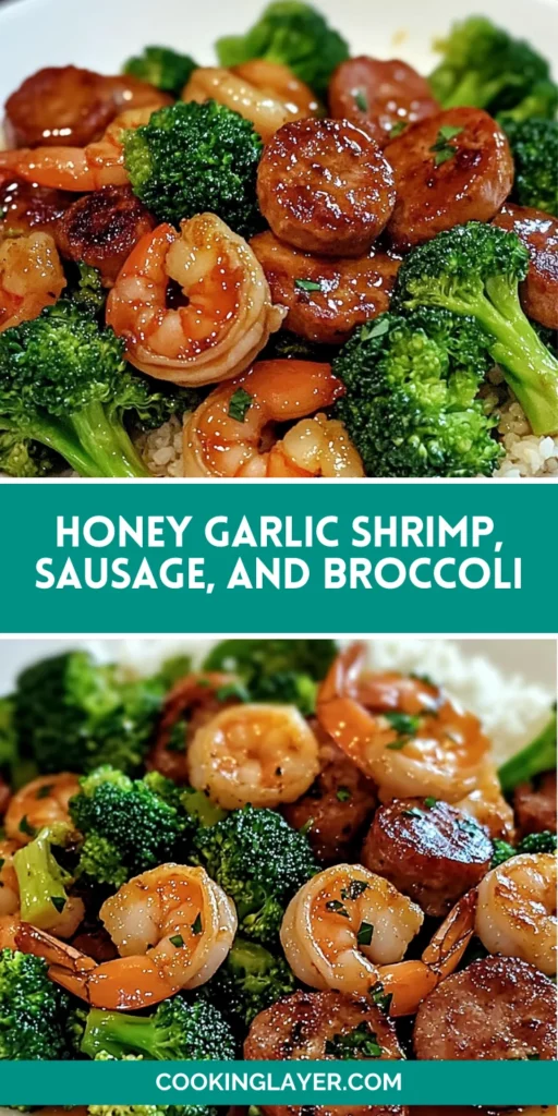 Honey Garlic Shrimp, Sausage, and Broccoli