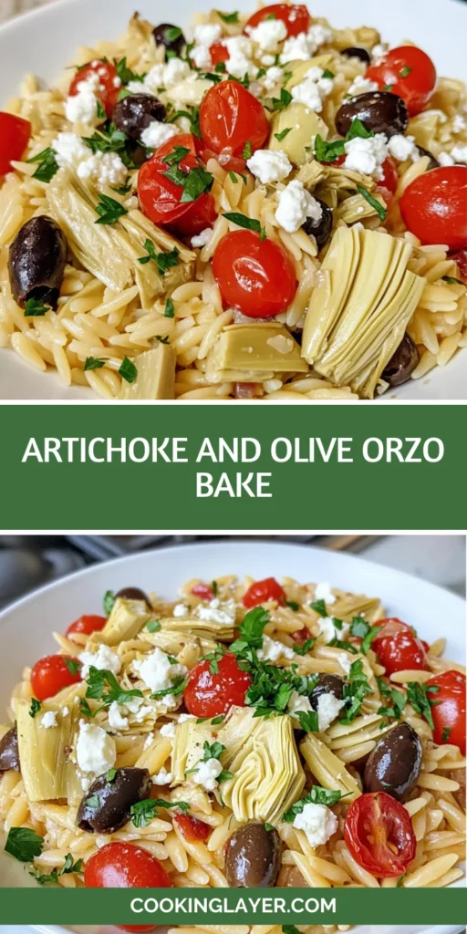 Artichoke and Olive Orzo Bake