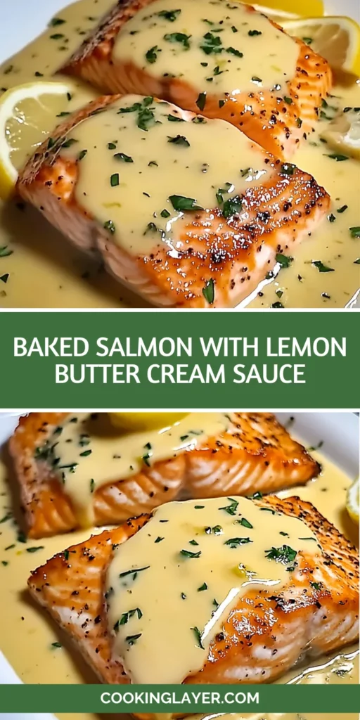 Baked Salmon with Lemon Butter Cream Sauce