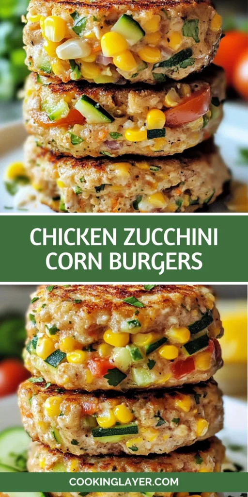 Chicken Zucchini Corn Burgers