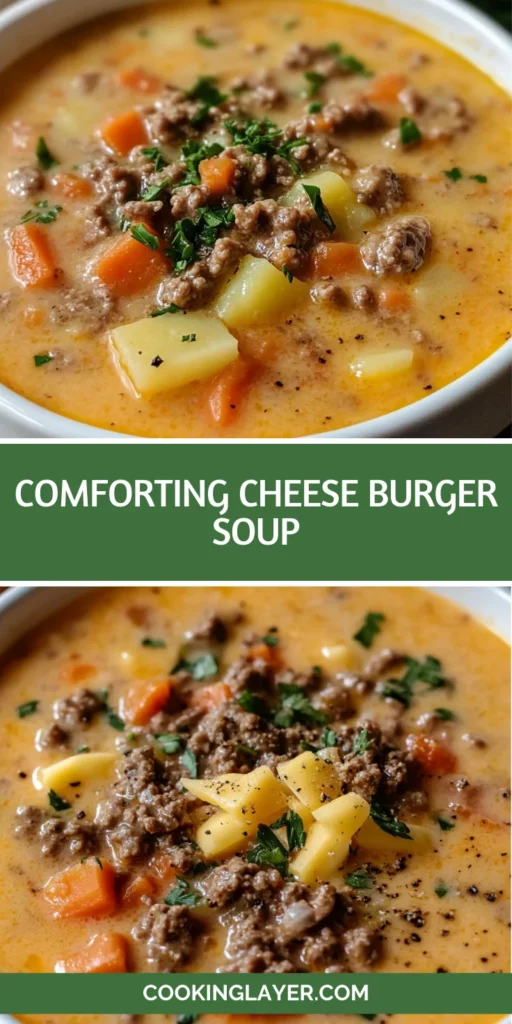 Comforting Cheese Burger Soup