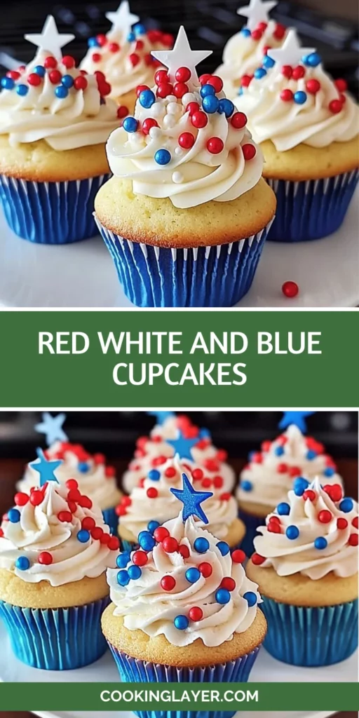 Red White and Blue Cupcakes