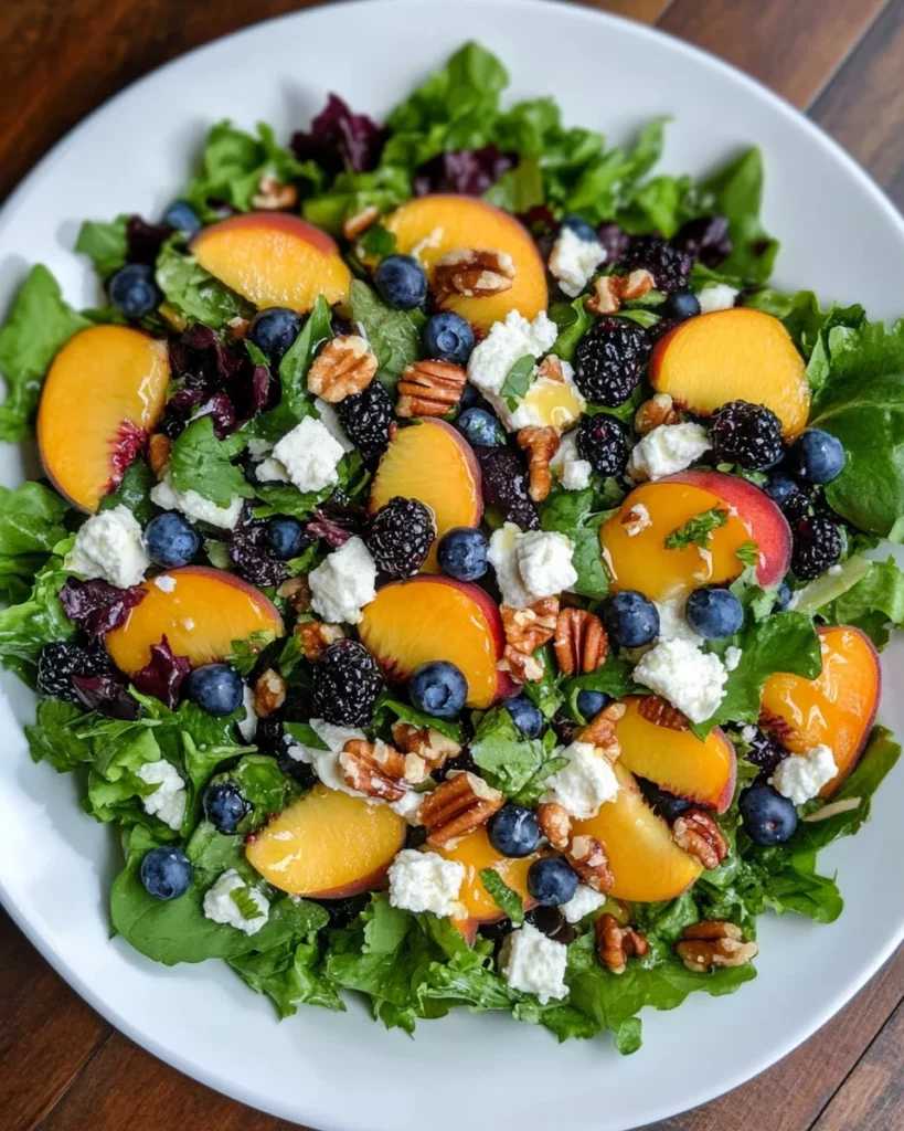 Blueberry Peach Feta Salad