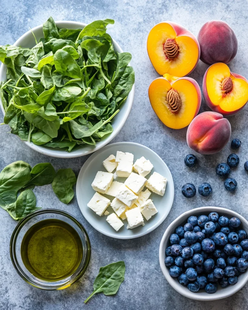 Blueberry Peach Feta Salad