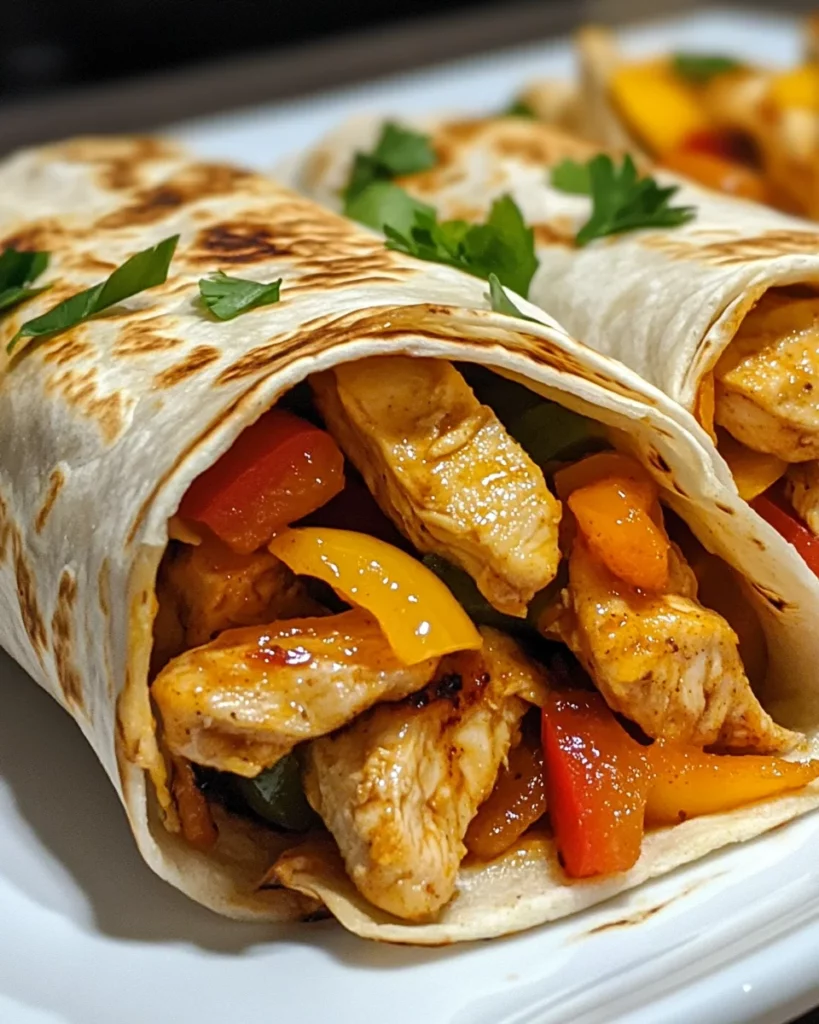 Cheesy Garlic Chicken Wraps
