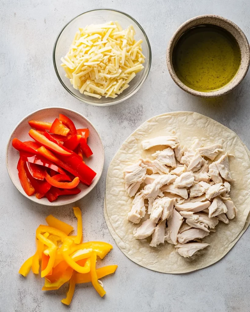 Cheesy Garlic Chicken Wraps