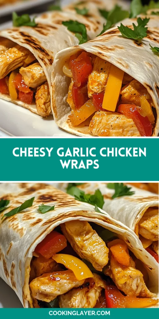 Cheesy Garlic Chicken Wraps