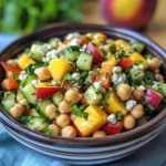 Chickpea Peach Salad with Honey Lime Dressing