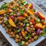Chickpea Peach Salad with Honey Lime Dressing