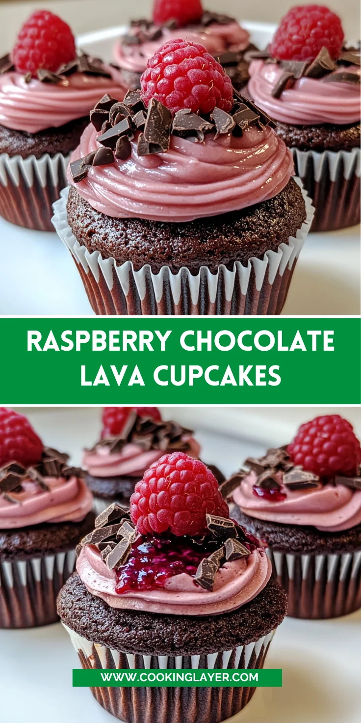 Raspberry Chocolate Lava Cupcakes