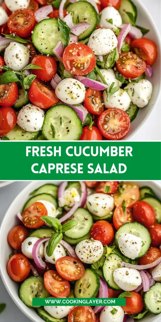 Fresh Cucumber Caprese Salad