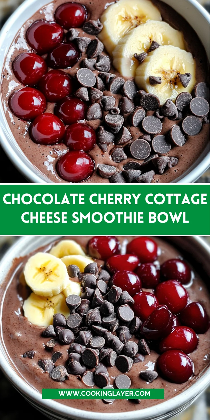 Chocolate Cherry Cottage Cheese Smoothie Bowl