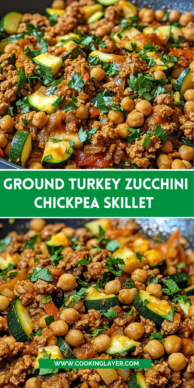 Ground Turkey Zucchini Chickpea Skillet is Delicious!