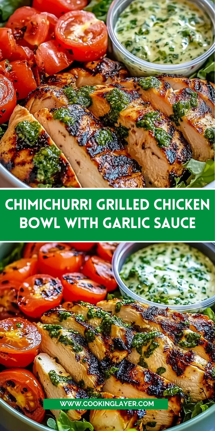Chimichurri Grilled Chicken Bowl with Garlic Sauce