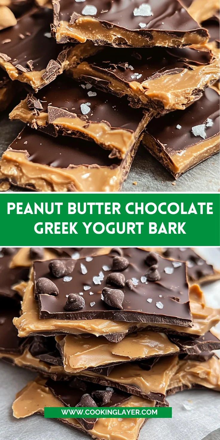 Peanut Butter Chocolate Greek Yogurt Bark