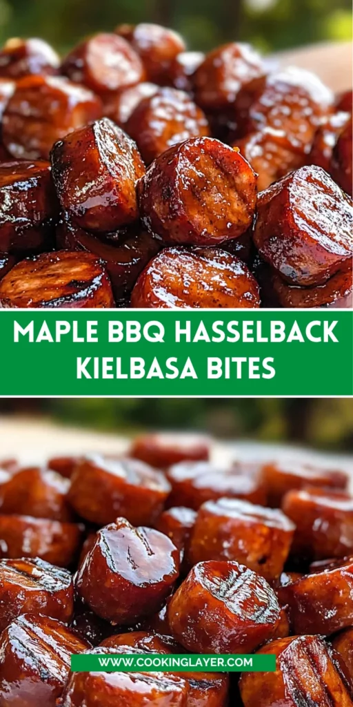 Maple BBQ Hasselback Kielbasa Bites