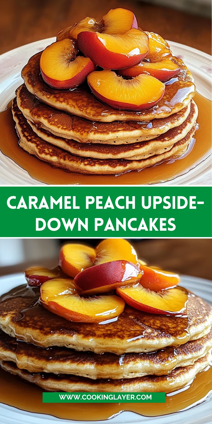 Caramel Peach Upside-Down Pancakes
