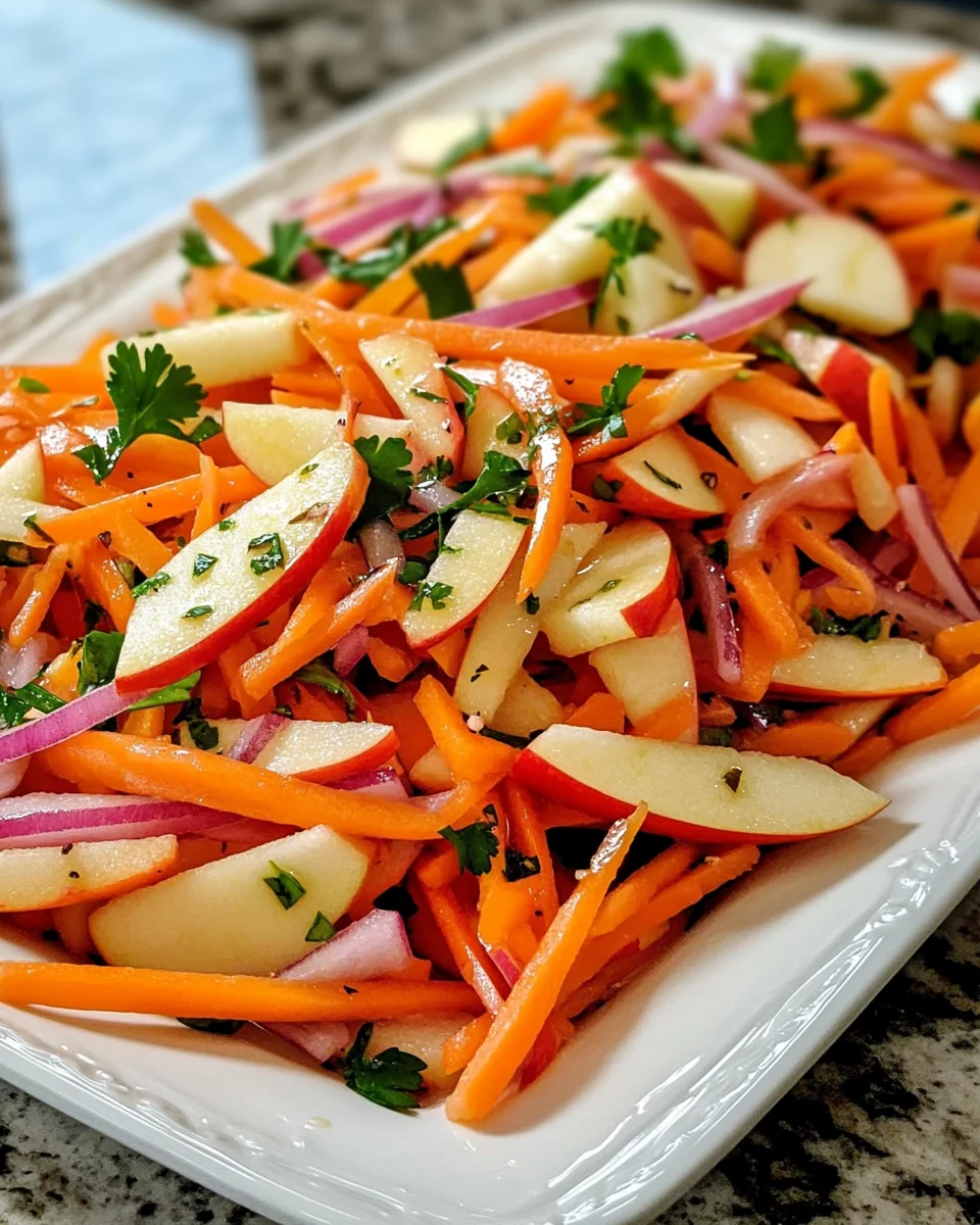 Irresistible Crunchy Apple & Carrot Salad with Creamy Citrus Dressing Delights!