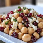 Feta & Cranberry Chickpeas with Lemon Vinaigrette