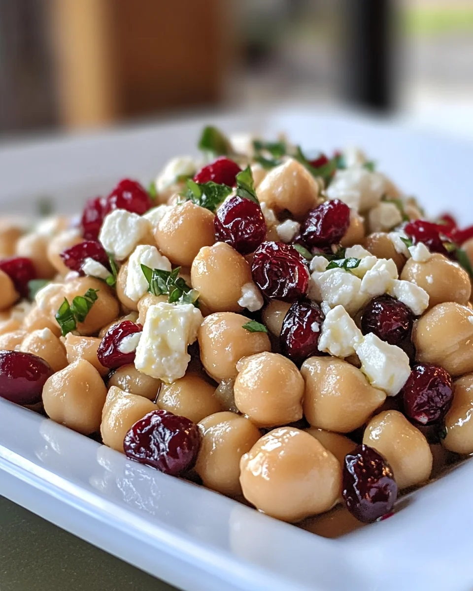 Feta & Cranberry Chickpeas with Lemon Vinaigrette: Discover a Fresh Salad Delight!