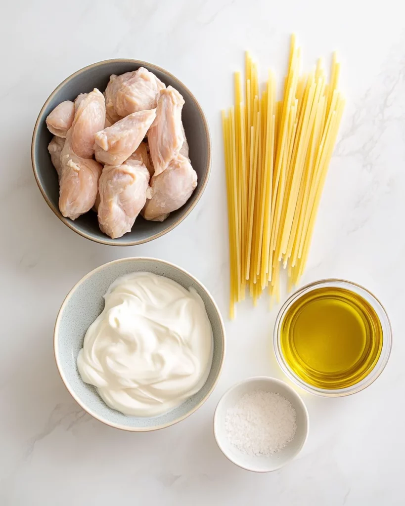 Garlic Butter Chicken Bites with Savory Creamy Parmesan Pasta