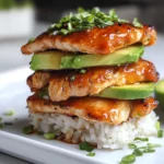 Honey Lime Chicken and Avocado Rice Stack