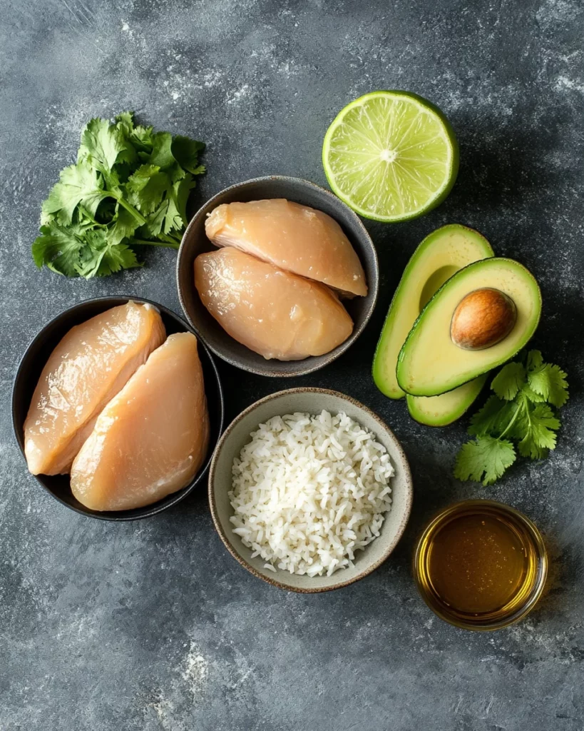 Honey Lime Chicken and Avocado Rice Stack